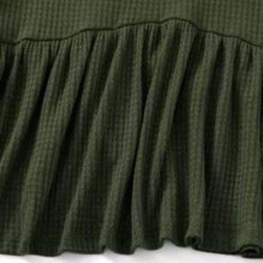 NWT SHEIN Unity Plus Rib-knit Peplum Top (Olive green) 1X - Picture 3 of 4